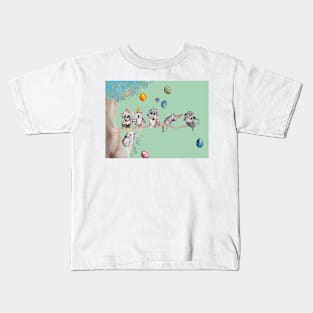 Koala Watercolor Painting, The Koalas Birthday Party - on Mint Green Kids T-Shirt